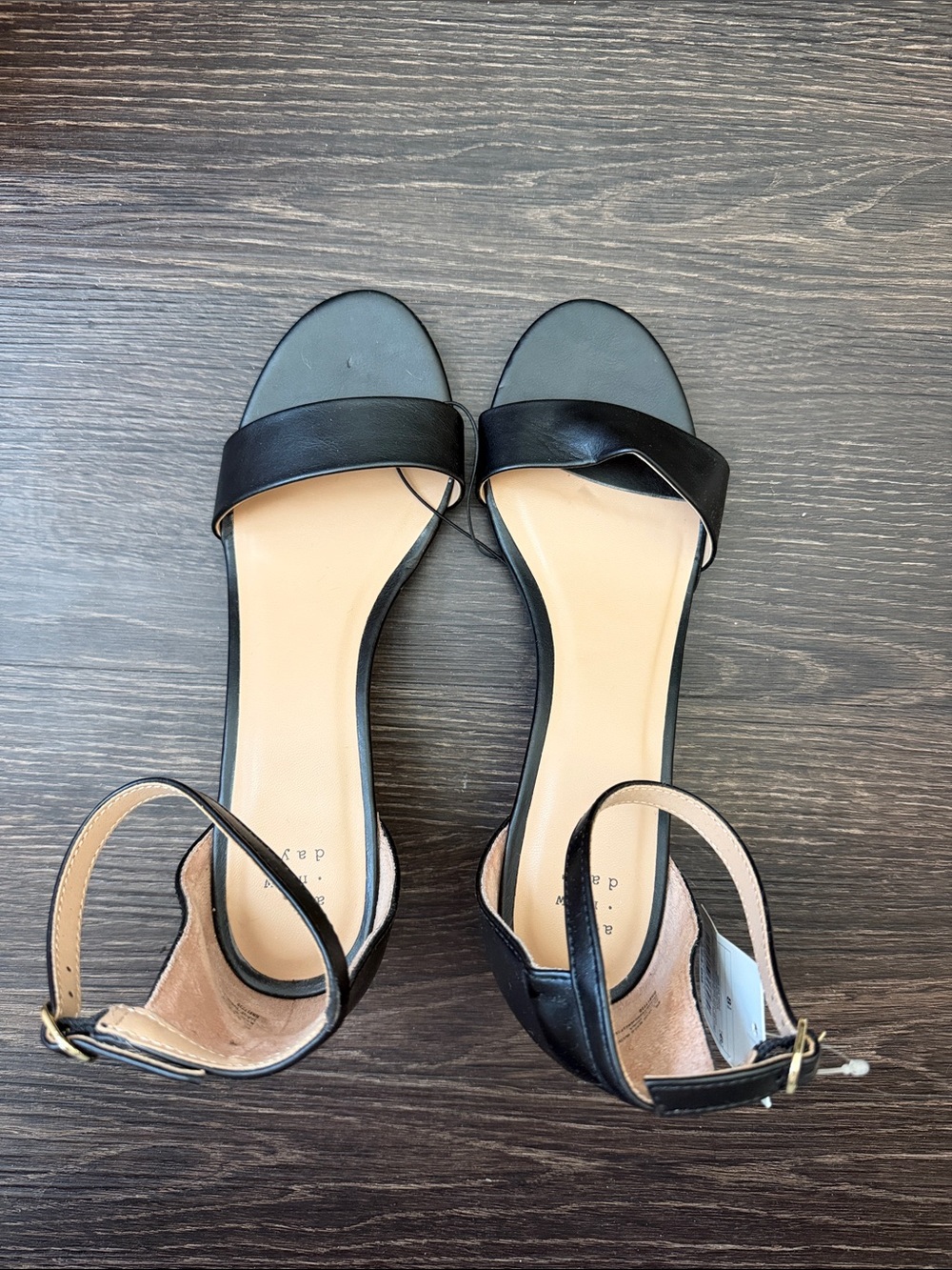 a new day Black Ankle-Strap Open-Toe Heels